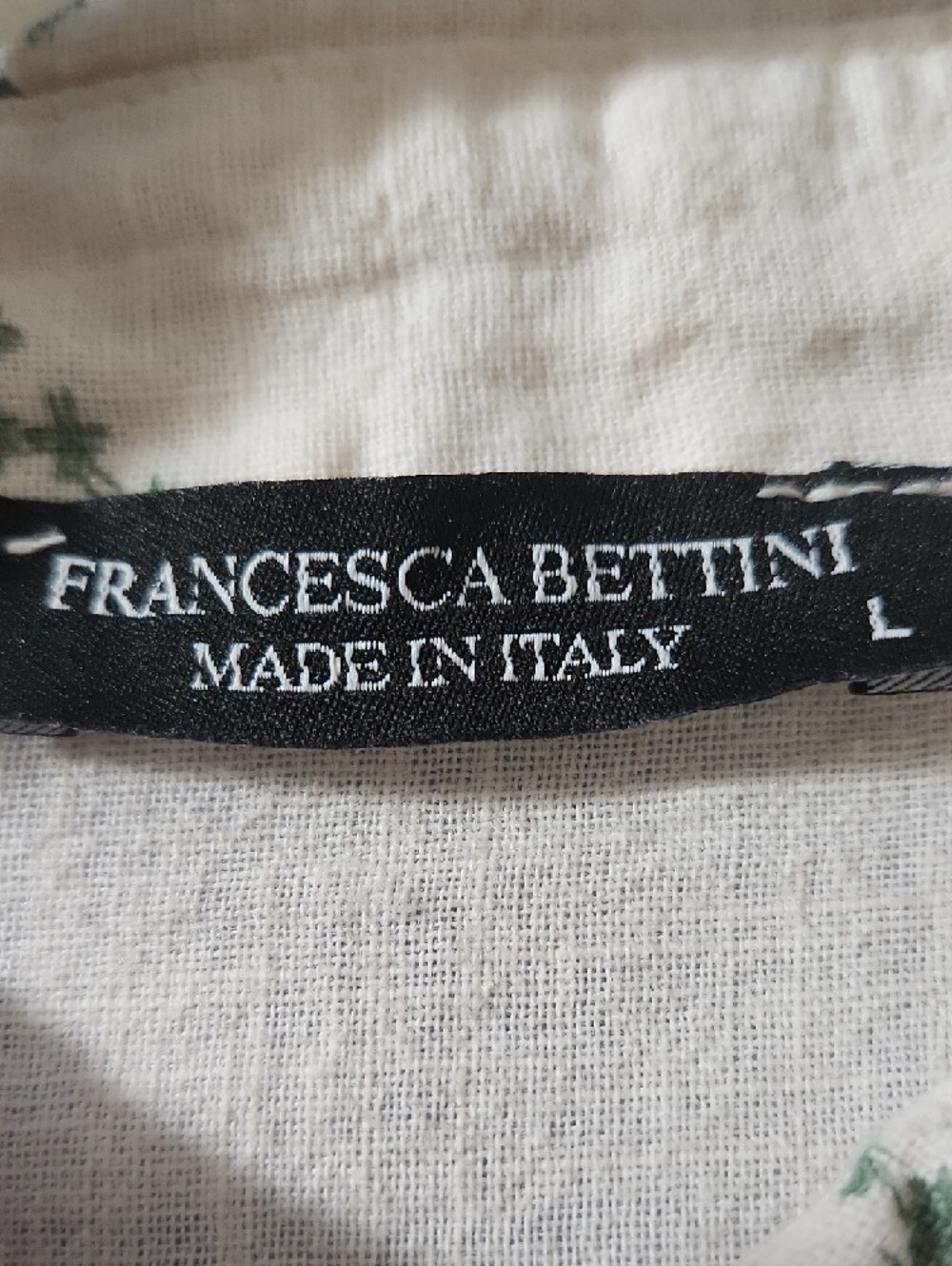 Francesca Bettini Made In Italy, Button-Down Shirt 100% Cotton Linen Blend - Picture 2 of 11
